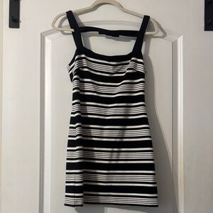 Hutch Black and White Striped Mini Dress